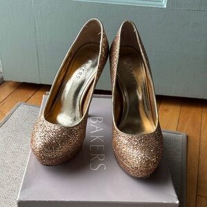 Bakers Women's Sparkling Gold Heels